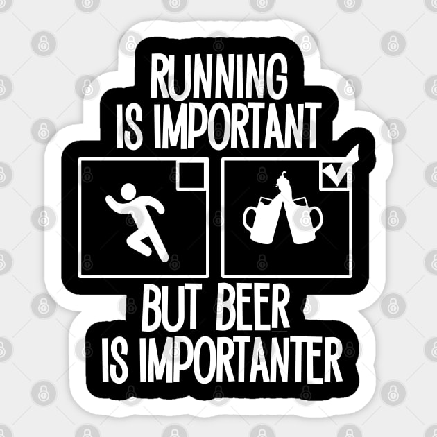 Running is important but Beer is importanter Sticker by Timeforplay